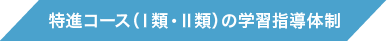 特進コース（Ⅰ類・Ⅱ類）の学習指導体制